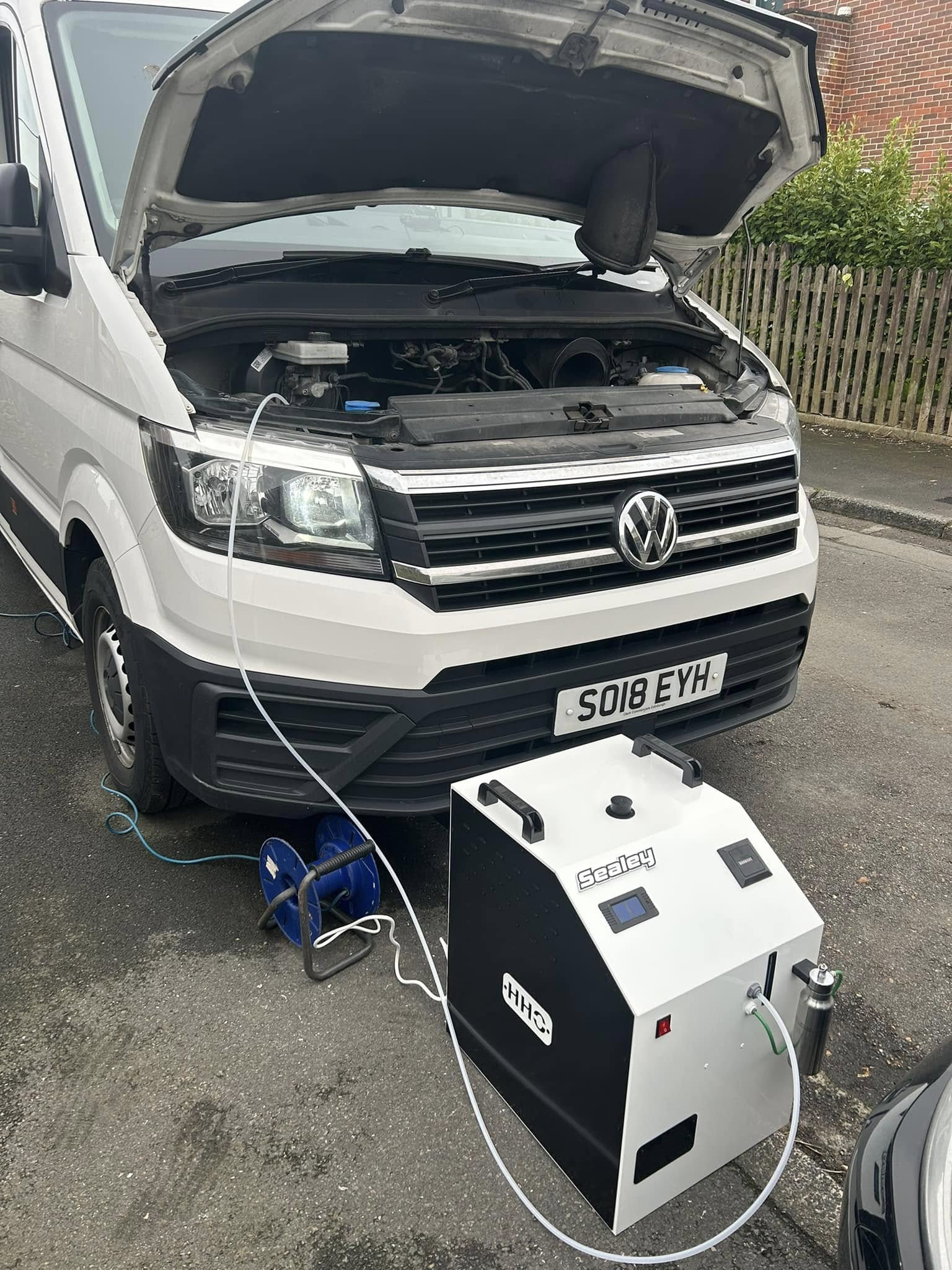 Carbon Cleaning White Van